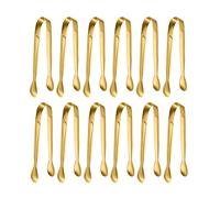 Lot de 12 petites pinces à glace en acier inoxydable pour amuse-bouches, café, thé, vin, bar et cuisine