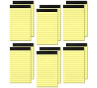 Lot de 12 petits bloc-notes A7 - Jaune - A7 - Bloc-notes ligné - 30 feuilles par bloc-notes - Petit bloc-notes A7 - Ligné - Petit bloc-notes A7 - Bloc-notes de rechange pour le travail