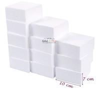 Lot de 12 petits blocs en Polystyrène, épaisseur. 7 cm x 10 cm, support carré à décorer - Unique