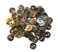 Lot de 12 petits boutons en métal - 13 mm - Boutons à œillets - À coudre - Bronze