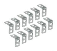 Lot de 12 petits équerres d'angle en forme de L de 2,5 cm, équerres d'étagère en métal à angle droit pour tiroir, montage mural, finition argentée