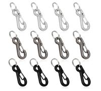 Lot de 12 petits mousquetons à ressort de 2,5 cm, mini mousquetons en métal pour sangle d'appareil photo, lampe de poche, porte-clés, sac à dos
