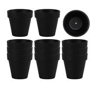 Lot de 12 Petits Pots en Argile Noire avec Trous de Drainage, Pot de Fleurs en Terre Cuite de 6,3 cm, Pot de Fleurs en céramique pour Plantes d'intérieur et d'extérieur, Artisanat, Cadeaux de Mariage