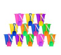 Lot de 12 petits seaux de sable et pelles de 5,5 pouces pour enfants en vrac (lot de 12) petits seaux de plage pour jouets de sable d'été en plein air, dernière intervention, souvenirs de fête