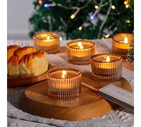 Lot de 12 photophores ronds - Idéal pour bougies chauffe-plat, bougies et récipients, photophore pour cadeau, aromathérapie, mariage, fête, décoration d'intérieur (or verni)