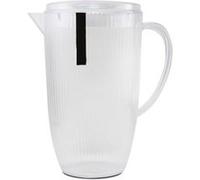 Lot de 12 pichet à anse, broc, carafe avec couvercle et bec, capacité 2.5 L - Diamètre 20/14 x Hauteur 24.4 cm -JUANIO - Transparent