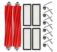 Lot de 12 Pièces Accessoires de Rechange Compatibles avec Roborock QV 35A / QV 35S / QR 798 / QR 598 Robot Aspirateur, 2 Brosses à rouleau + 6 Brosses Latérales + 4 Filtres