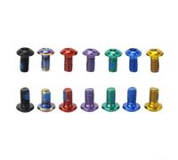 Lot de 12 pièces colorées pour fixations M5 x 9 mm pour vis Torx pour disque de vélo pour boulons en alliage d'acier pour étrier de frein antirouille pour pièces de frein de route (noir)