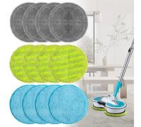 Lot de 12 PièCes Coussinets en Microfibre de 16cm, Tampons Rechange pour Vadrouille électrique, Tampons vadrouille Rechange, Convient pour Hurricane Flottante Mop M30457