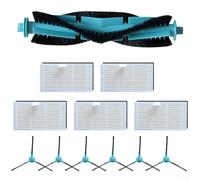 Lot de 12 pièces de rechange pour aspirateurs robot Ultenic T20/T20 Pro/T10 Lite - Comprend 1 brosse principale, 5 filtres HEPA, 6 brosses latérales