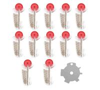 Lot de 12 pièces de rechange pour briquet - Pierre à feu et mèche - Avec tournevis - Flint universel de rechange - Pierres à feu de qualité supérieure - Pour briquet à essence et à gaz - Réparation de