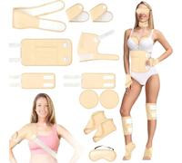 Lot de 12 pièces d'huile de ricin en coton pour épaules mains cou taille réglable sangles élastiques pour femme cou taille poitrine genoux et pieds