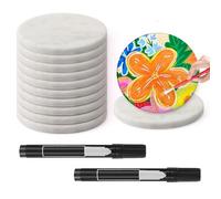 Lot de 12 pierres plates blanches à peindre grandes pierres lisses pour peinture mandala et roches de gentillesse pour l'art l'artisanat 2.48 in de diamètre