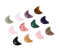 Lot de 12 pierres précieuses naturelles en forme de lune pour équilibre énergétique, protection féminine, maison, Noël et méditation