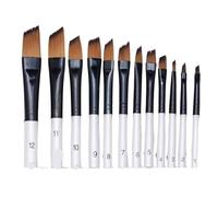 Lot de 12 pinceaux à peinture aquarelle avec manche en bois et poils en nylon for apprendre à peindre à l'huile et à l'acrylique pour la peinture(Style 3)