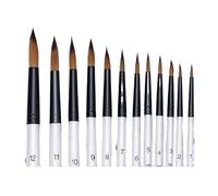 Lot de 12 pinceaux à peinture aquarelle avec manche en bois et poils en nylon for apprendre à peindre à l'huile et à l'acrylique pour la peinture(Style 4)