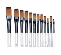 Lot de 12 pinceaux à peinture aquarelle avec manche en bois et poils en nylon for apprendre à peindre à l'huile et à l'acrylique pour la peinture(Style 2)