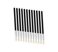 Lot de 12 pinceaux de maquillage professionnels réutilisables et longs pour fard à paupières - Noir