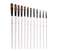 Lot De 12 Pinceaux En Nylon Avec Manche En Bois Pour Peinture À L'aquarelle, Ensemble De Stylos Pour Apprendre À Faire Soi-Même, Peinture Acrylique À L'huile, Fournitures De Pinceaux D'art
