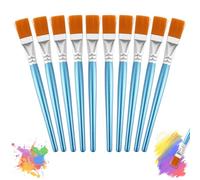 Lot de 12 Pinceaux Peinture de Large 25 mm, Pinceaux Plats avec Manche en Bois, 21cm Peinture Plats en Nylon pour Aquarelle, Peinture à l'huile, Artistes, Amateurs de Gouache et Peinture Acrylique