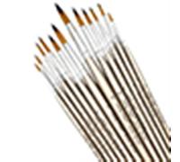 Lot de 12 pinceaux professionnels à pointe ronde en nylon for peinture à l'huile et à l'aquarelle pour la peinture(12pcs Golden Round)