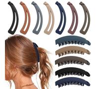 Lot de 12 pinces à cheveux banane pour femme, classiques et à la mode, forte puissance de coiffage, antidérapantes, faciles à fixer, sans nœuds, adaptées aux cheveux épais et fins des femmes