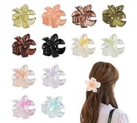 Lot de 12 pinces à cheveux en forme de fleur hawaïenne, fixation solide, accessoires pour cheveux antidérapants, adaptées pour les filles avec des cheveux épais et fins (4 cm, plusieurs couleurs)