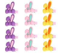 Lot de 12 pinces à cheveux en résine avec oreilles de lapin pour chats et chiots à poils longs