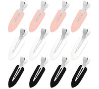 Lot de 12 pinces à cheveux sans pli - Barrettes crocodiles en forme de bec de canard pour la section des cheveux, coiffure de qualité professionnelle pour franges, vagues, femmes et filles