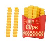 Lot de 12 pinces à frites mignonnes avec boîte de rangement magnétique - 10 x 1,4 cm - Support magnétique solide pour sacs de congélation de cuisine - Pour garder les aliments frais et organisés