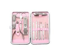 Lot de 12 pinces à ongles en acier inoxydable - Manucure portable de voyage - Soin pour la peau du visage et des ongles C.