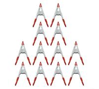 Lot de 12 pinces à ressort de 100 mm en métal robuste pour le travail du bois pour maintenir des feuilles en plastique et des tissus, en acier inoxydable avec coussinets en caoutchouc, pour loisirs