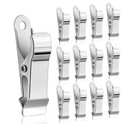 Lot de 12 pinces crocodiles en métal de 1,3 cm de large - Petites pinces à rideaux antidérapantes - Argenté - Mini pinces à linge pour photos, rideaux, vêtements, collations, travaux manuels