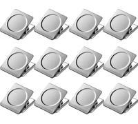 Lot De 12 Pinces Magnétiques De 1,5 Pouce - Pinces Métalliques Robustes Pour Notes, Documents Et Illustrations - Acier Inoxydable Durable