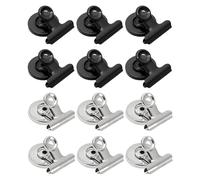 Lot de 12 pinces magnétiques, porte-cartes, pinces métalliques magnétiques pour tableau blanc, avec pince magnétique, convient pour tableaux blancs et réfrigérateurs