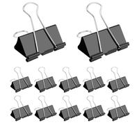 Lot de 12 pinces pliantes pour classeur et papier d'écriture 25 mm/32 mm/41 mm/51 mm