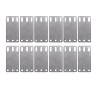 Lot de 12 plaques arrière pour système de contrôle de chargement pour rails E et X Track avec matériel d'installation Construction en métal résistant à la rouille Argenté