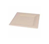 Lot de 12 Plateaux Carrés Canne à Sucre 25cm Naturel