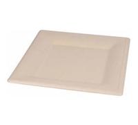 Lot de 12 Plateaux Carrés Canne à Sucre 25cm Naturel naturel G