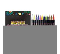 Lot de 12 plumes décoratives pour ongles, marqueurs acryliques double pointe 24 séchage rapide, vernis 3D, design manuel, 12,2 x 15,2 cm