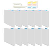 Lot de 12 pochettes de rangement en papier pour scrapbooking - Transparent - Inclus dans la livraison : onglets d'index autocollants pour papier à lettres d'étudiant
