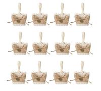 Lot de 12 pochettes en lin rustiques réutilisables pour décoration de mariage