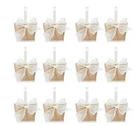 Lot de 12 pochettes en lin rustiques réutilisables pour décoration de mariage