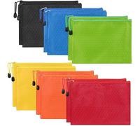 Lot de 12 pochettes étanches A5 avec fermeture éclair,portefeuille,documents,fournitures de bureau,cosmétiques,accessoires de