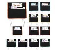 Lot de 12 pochettes pour chaises de salle de classe - Dossier - Organisateur avec étiquette nominative - Tissu Oxford 900D robuste - Dossier de chaise Bouddha - Pochette pour livres scolaires