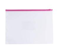 Lot de 12 pochettes transparentes A4+ avec fermeture éclair rose