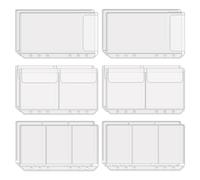 Lot de 12 pochettes transparentes A6 pour classeurs, cartes de crédit, cartes de visite, argent, faciles à installer