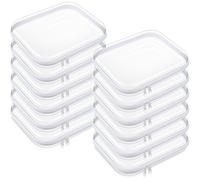 Lot de 12 pochettes transparentes rigides à fermeture éclair en plastique rigide et PVC durable pour maquillage, collations, voyage et maison, blanc, 13.78 x 11.81 x 2 Inch, Moderne