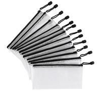 Lot de 12 pochettes zippées transparentes en PVC, rangement pour documents, factures, photos, papeterie et billets de banque. Adapté au stockage et aux défis d’épargne. Plastique résistant à l’eau