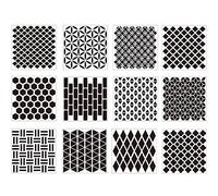 Lot de 12 pochoirs creux pour scrapbooking, gaufrage, peinture murale, règle de masquage, gabarit de peinture